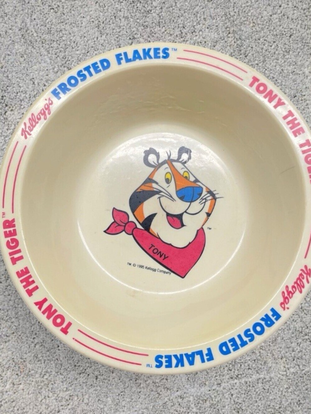 Vintage 1995 Kellogg’s Frosted Flakes Tony the Tiger Cereal Bowl Retro 6.5” Dish